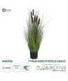 GloboStar® Artificial Garden TYPHA ANGUSTIFOLIA GRASS 20069 Τεχνητό Διακοσμητικό Φυτό Γρασίδι της Τύφας Υ90cm